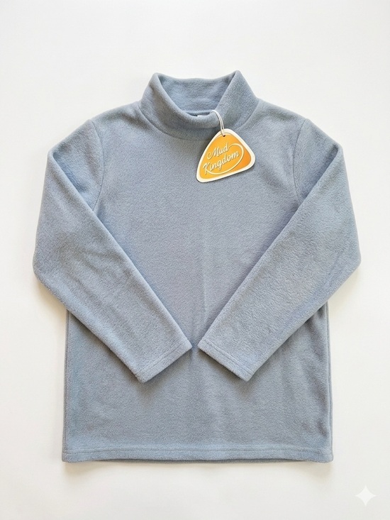 Mud Kingdom Other - NWT Mud Kingdom Kids Blue/Gray Fleece Mock Neck Pullover Sweater Size 150 (US 1